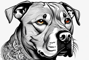 white pitbull pointed years pretty tattoo idea