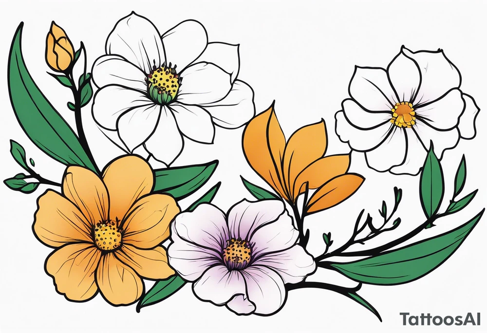 Heather and Tayah as a stem of a flower tattoo idea