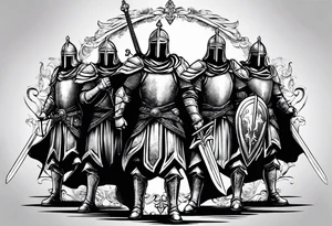 Crusader warriors with sword tattoo idea