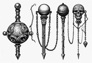 ball mace on a chain tattoo idea