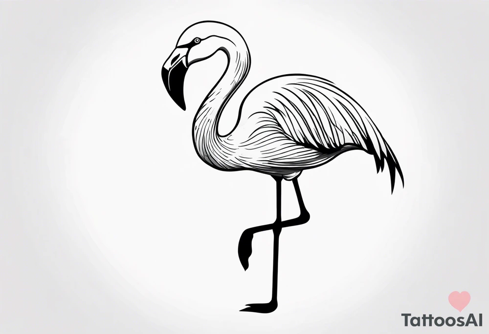cute flamingo tattoo idea