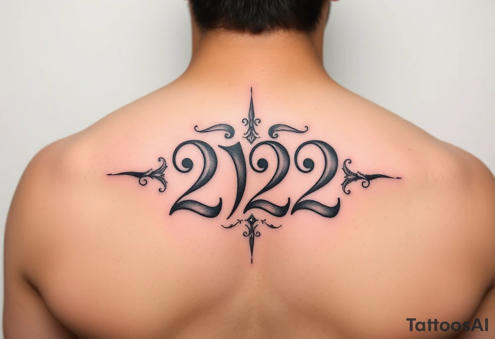 number 222 tattoo idea