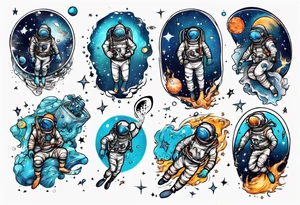 diver in space tattoo idea