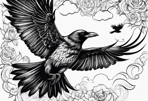 flying crows tattoo idea