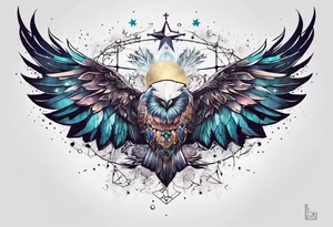 Constellation, wing , animal, snow , cross tattoo idea