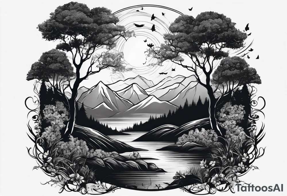Bäume silhouette tattoo idea