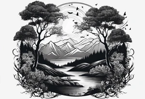 Bäume silhouette tattoo idea