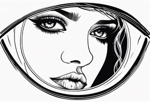 Sad girl Gothic eyes rolled back tattoo idea