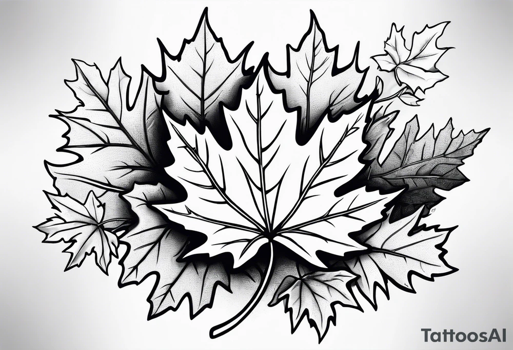 maple leafs falling tattoo idea