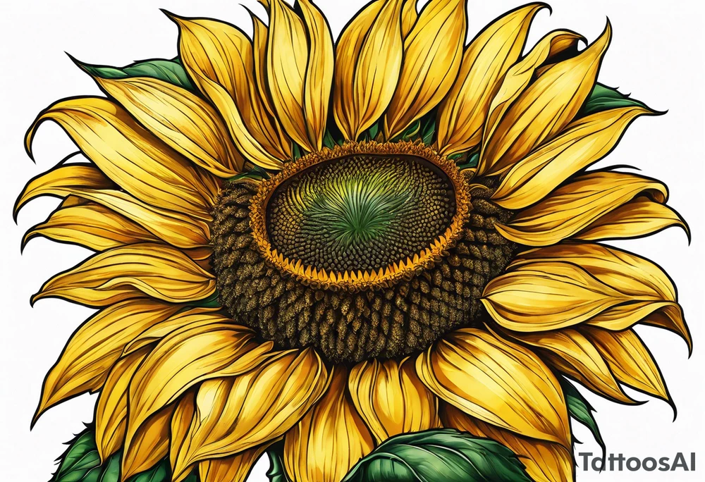 Sunflower for a male tattoo idea