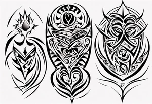 tribal tattoo describing a fathers love for his wife and son tattoo idea