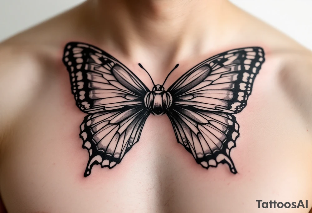 A bow tie that looks like a butterfly tattoo idea