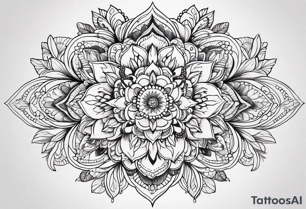 Mandala, botanical, flowers, colorful, boho tattoo idea