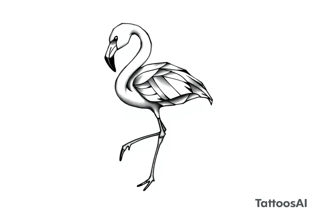 cute flamingo tattoo idea