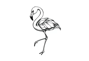 cute flamingo tattoo idea