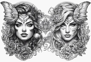 Good vs evil tattoo idea