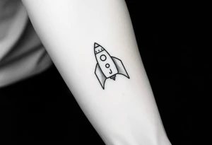 Rocket ship with a K and J somewhere on it tattoo idea