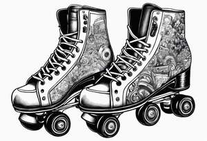 Rollerskates with boombox tattoo idea