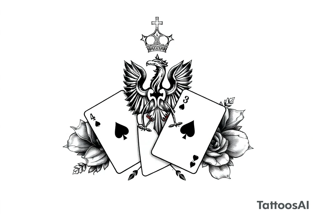 Poland symbol and poker cards Add casino money to it. tattoo idea