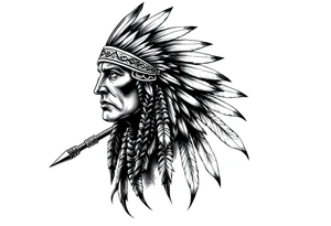 Lone Native American warrior tattoo idea