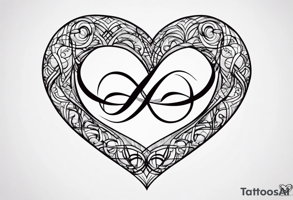 Infinity symbol with a heart, with the bottom of unconditional love symbol tattoo idea