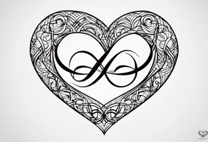 Infinity symbol with a heart, with the bottom of unconditional love symbol tattoo idea