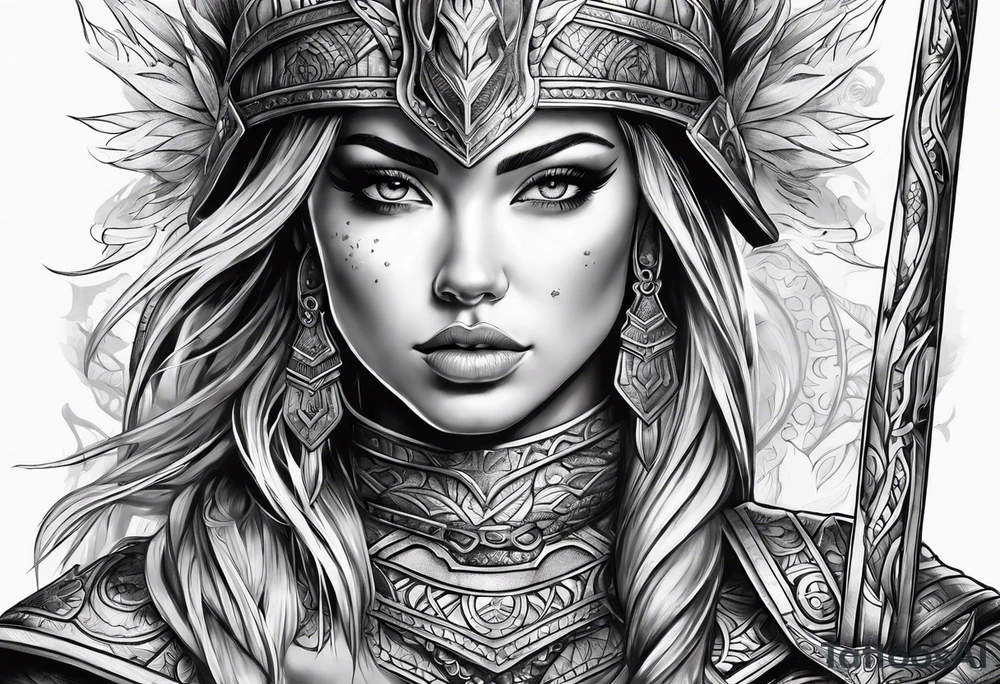 Woman warrior tattoo idea