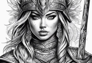 Woman warrior tattoo idea