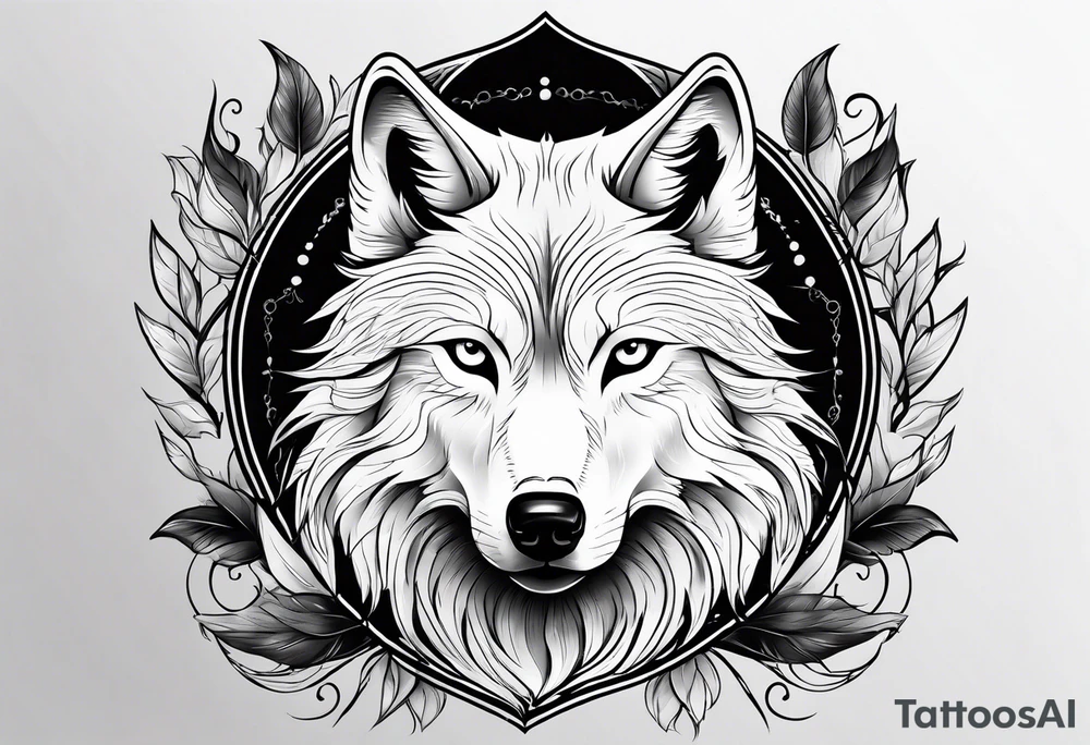 white wolf tattoo idea