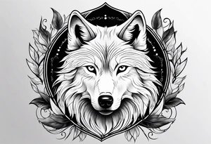 white wolf tattoo idea