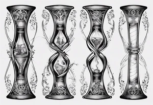 an hourglass with filagree tattoo idea