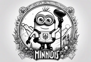 Minions Golf theme shoulder sleeve tattoo for men tattoo idea