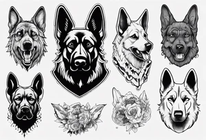 Scary German shepherd dog tattoo idea