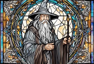 Gandalf in stained glass tattoo idea