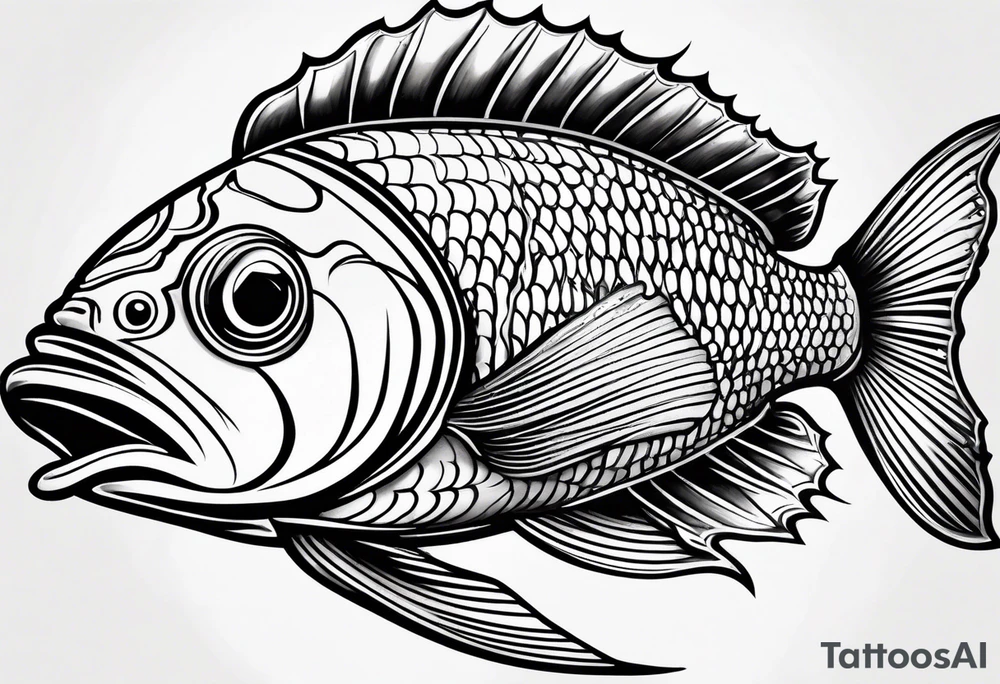 Pinstripe fish tattoo idea