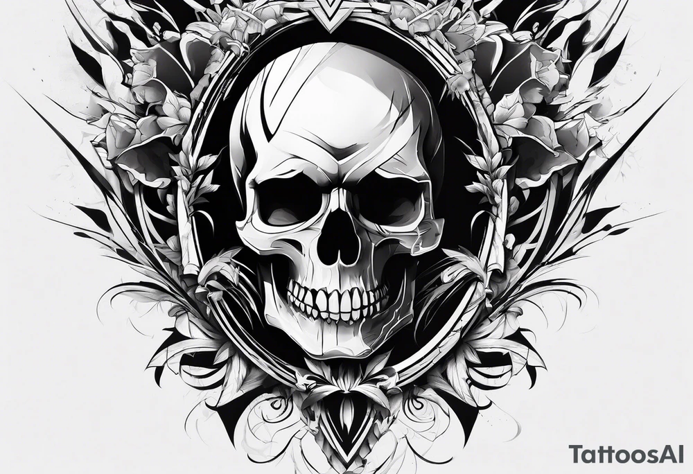 skull scream fragmented arm tattoo idea