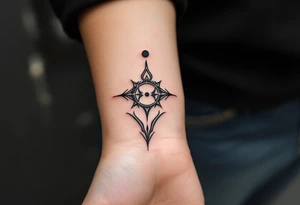 A comma line with a dot above symbolizing semmicilon tattoo idea