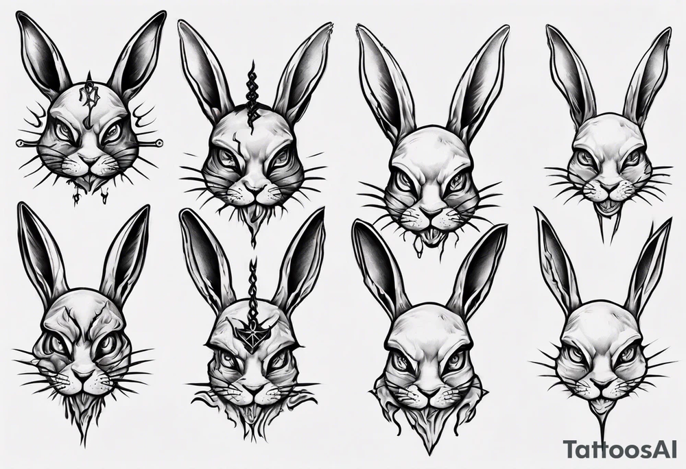satanic bunny tattoo idea