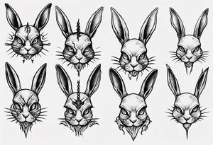 satanic bunny tattoo idea