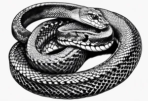 Elegant and wise snake (python), with no agressive tattoo idea