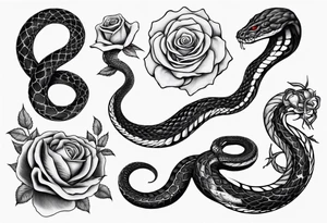 snake on lovecraft theme with tentacle
and rose tattoo idea