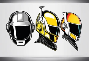 The two Daft Punk masks side by side tattoo idea