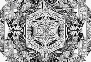 geometric dense vegetation tattoo idea