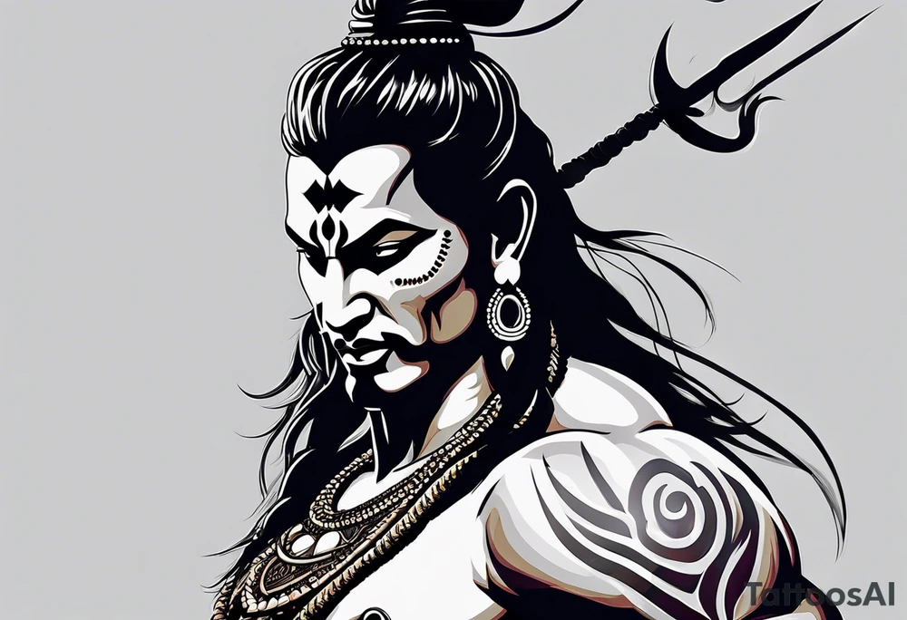 Lord Shiva in angry mood tattoo idea
