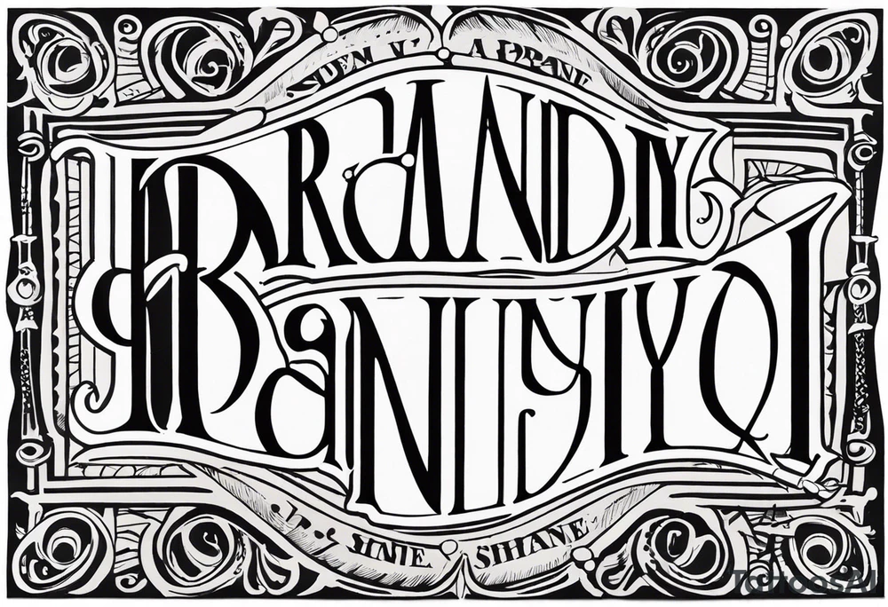 Gram that reads brandy in one oriantation and Shane in the opposite tattoo idea