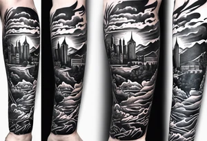 Texas theme forearm sleeve tattoo idea