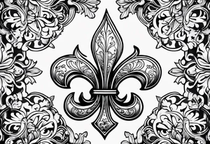 Fleur de lis with designs inside tattoo idea