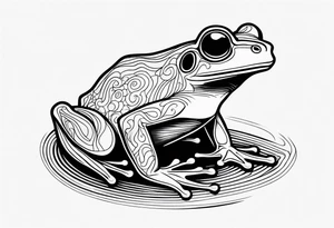 a psychedelic frog tattoo idea