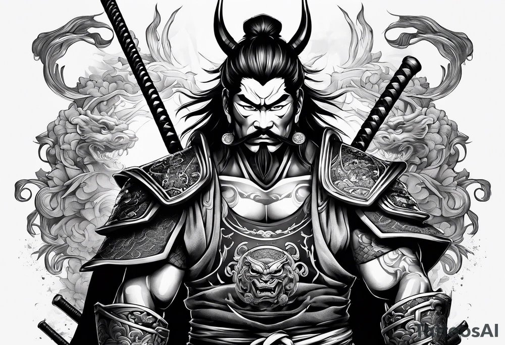 demon samurai tattoo idea