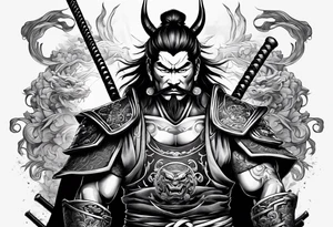 demon samurai tattoo idea